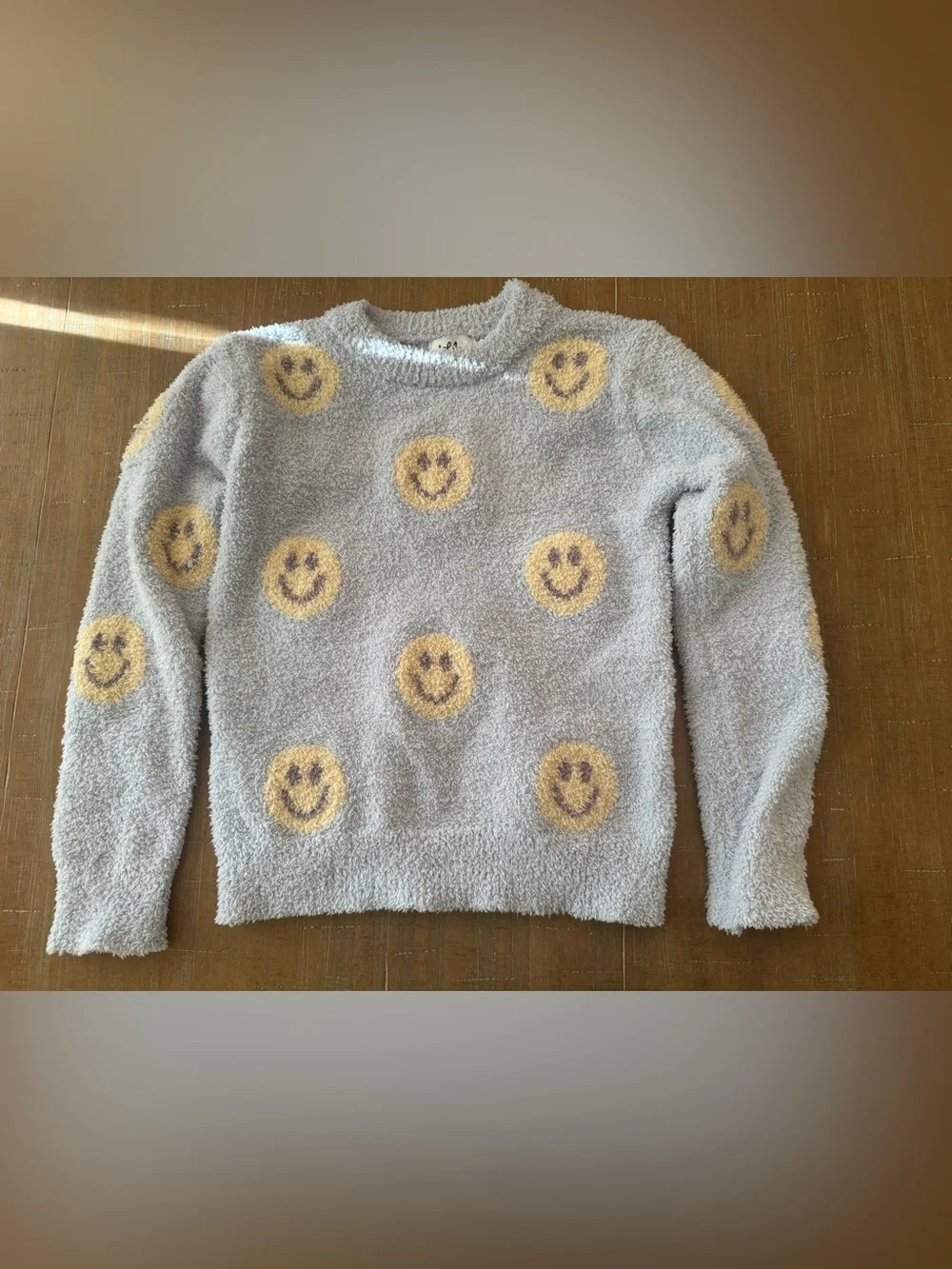 Lola and The Boys Fuzzy Smiley Face Lounge Set Blue Size 8